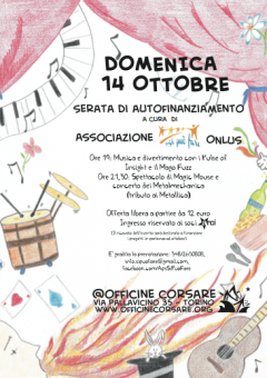 Serata di autofinanziamento "si può fare onlus" alle Officine Corsare 