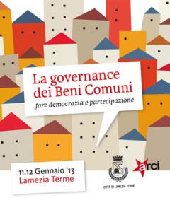 L'11 e 12 gennaio a Lamezia Terme "La governance dei Beni Comuni - Fare democrazia e partecipazione"