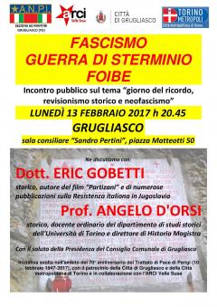 Giorno del ricordo, foibe e revisionismo: incontro pubblico a Grugliasco lunedì 13/02/2017