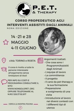 Parte un nuovo corso per operatori di programmi assistiti dagli animali con P.E.T. & Therapy