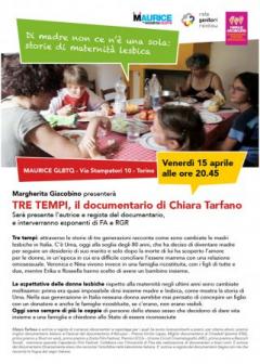 "Di madre non ce n'è una sola": proiezione di "Tre tempi" al Maurice GLBTQ