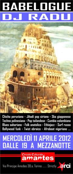 Babelogue con dj Radu mercoledì 11 all'Amantes