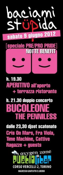 Bucoleone & The Penniless in concerto per Baciami Stupida Party pre/pro Pride al Pueblo Liber