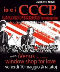 Io e i CCCP con Umberto Negri, venerdì 10 maggio per la festa di fine stagione al Ratatoj