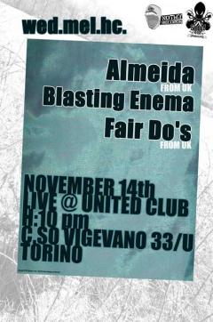 Blasting Enema + Almeida + Fair Do's allo United Club