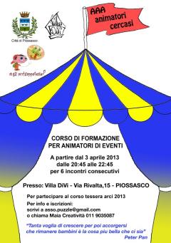 AAA animatori cercasi. Corso di formazione per animatori di eventi