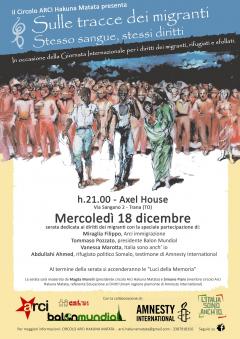 "Sulle tracce dei migranti" - mercoledì 18 dicembre @Axelhouse - Trana