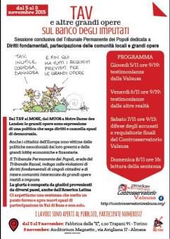 TAV e le altre grandi opere sul banco degli imputati - Torino, 5-8 novembre
