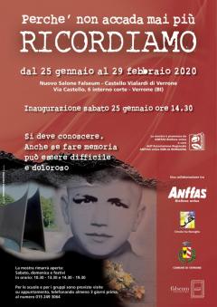 In occasione del Giorno della Memoria, Anffas Biellese, Su Nuraghe e Comune di Verrone presentano 
