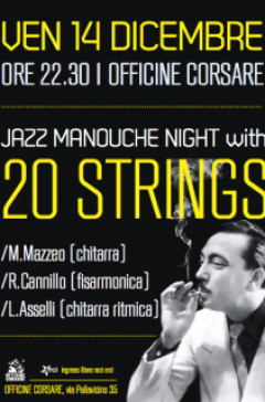 Serata jazz manouche con i 20 Strings in concerto alle Officine Corsare