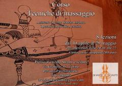 Corso di tecniche di massaggio organizzato da Shanti e Scianti