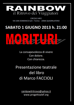 Libri in scena: Morituri di Marco Faccioli al Rainbow