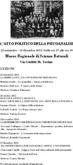 L'atto politico della psicoanalisi a cura di Sotto la mole 