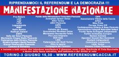 ARCI Piemonte aderisce alla manifestazione "Restituiteci il Referendum e la Democrazia"