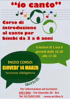 Corso di "Canto per bimbi 3-6 anni" @ Circolo Arci Bra Uni-Tre