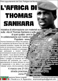 Iniziativa di informazione sulla vita di Thomas Sankara al Circolo Mario Dravelli
