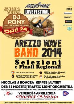  Selezione Arezzo Wave 2014 + Special Guest DJ PONY for countdown CVK Zero!_Ven 4 Apr@live Cinema Vekkio_Corneliano d'Alba (CN)