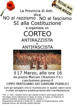 Manifestazione antirazzista e antifascista ● 17 marzo 2018 Asti