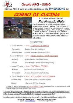 19a edizione del Corso di Cucina al Circolo Arci di Suno.