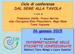 "Dal Seme alla Tavola" - 1° incontro: Interpretazione delle etichette confezionate @Asylum