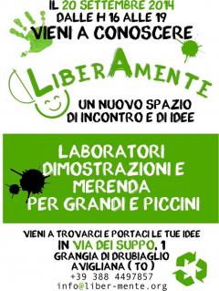 Inaugurazione LiberAmente - sabato 20 settembre @Avigliana