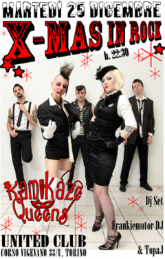 X - Mas in rock: Kamikaze queens allo United Club