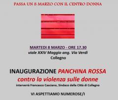 8 marzo: inaugurazione Panchina Rossa a Collegno