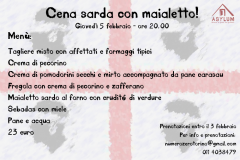 Cena sarda con maialetto - giovedì 5 febbraio @Asylum