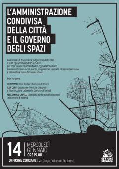 "L’amministrazione condivisa della città e il governo degli spazi" alle Officine Corsare