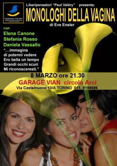 I MONOLOGHI DELLA VAGINA di Eve Ensler al Garage Vian