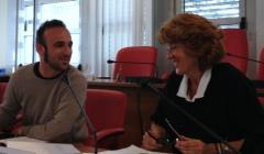 Francesco Carbonara del circolo ARCI Magazzino sul Po e Carla Cerutti, insegnante della scuola Manzoni