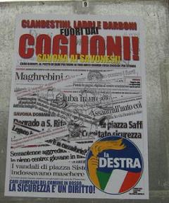 L'ARCI denuncia i manifesti razzisti de “La Destra di Storace”