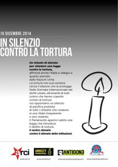 IN SILENZIO CONTRO LA TORTURA - 10 dicembre: Un minuto di silenzio per chiedere una legge contro la tortura