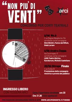 Concorso per corti teatrali "Non più di venti" - Il 20/06 la finale