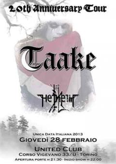 Black metal night, Taake + Helheim + Orkan allo United Club