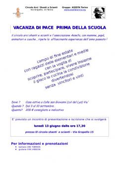 Presentazione campo di educazione alla pace