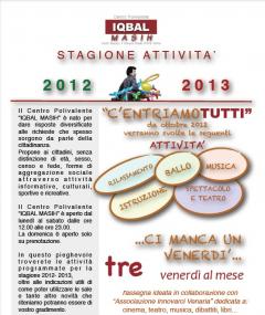 Centro IQBAL MASIH, serata di presentazione attività 2012-2013|| Venerdì 28 Settembre 2012, 21.00