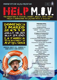 HELP M.O.V. maratona di Teatro, Cabaret, Musica, Arte, Danza, Poesia e Animazione per salvare M.O.V. di Avigliana