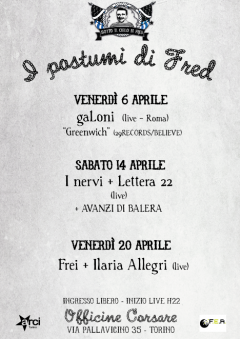 Per "I postumi di Fred":  Frei + Ilaria Allegri live alle Officine Corsare 