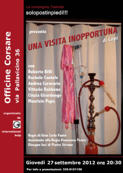 "Una visita inopportuna" di Copi: spettacolo teatrale alle Officine Corsare