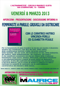 Discussione intorno a "Femministe a parole: grovigli da districare" a cura del Circolo Maurice 