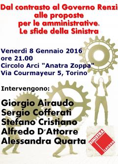 "Dal contrasto al governo Renzi alle proposte per le amministrative. Le sfide della Sinistra" all'Anatra Zoppa