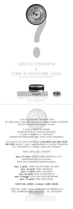 Corso di Fotografia e Percezione visiva // M.O.V. 27 marzo serata di presentazione 