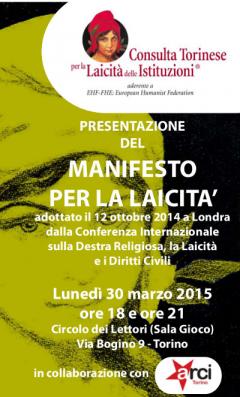 30/03 PRESENTAZIONE DEL MANIFESTO PER LA LAICITA’