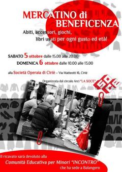 Mercatino di beneficenza @Società Operaia di Ciriè, 5-6 ottobre 2013