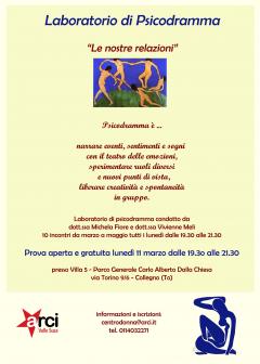 Laboratorio di Psicodramma: lunedì 11 marzo lezione libera (Centro Donna)