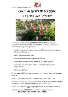 Corso di GIARDINAGGIO e CURA del VERDE