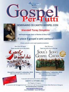 GOSPEL PER TUTTI - Seminario di canto per grandi e piccini con Wendell Torey Simkins