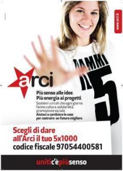 Al via la Campagna per il 5x1000 all’Arci