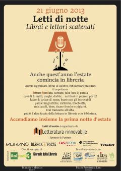 Letti di Notte - Librai e Lettori Scatenati il 21 giugno
